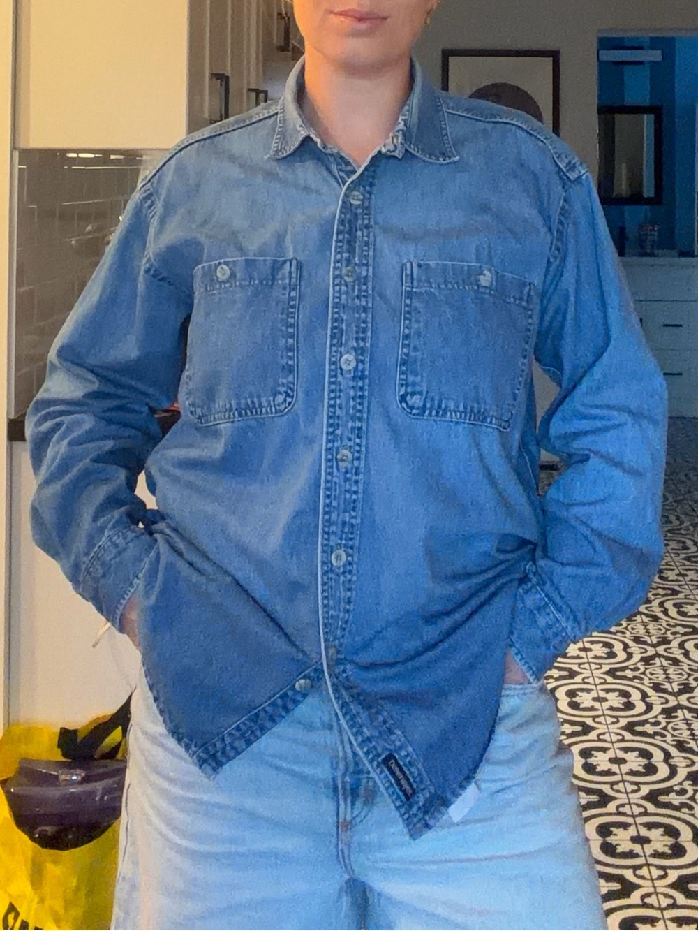 Women’s vintage Denver Hayes Blue Denim button down Shirt - Picture 11 of 14